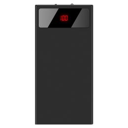20000mAh Power Bank Ultra Thin External Battery Pack Phone Charger Dual USB Ports Flashlight Battery Remain Display (Color: Black)